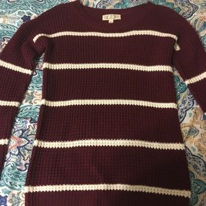 Striped burgundy sweater
